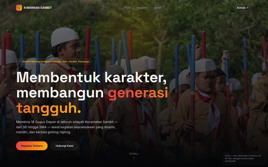 Kwartir Ranting Pramuka Sambit website preview